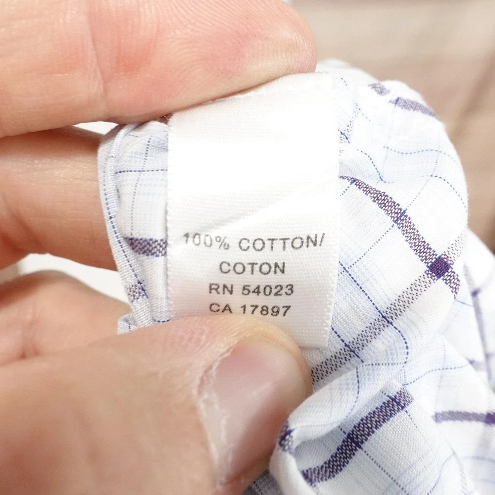 Banana Republic Shirt Mens XL White Check Long Sleeve Button-Up Cotton Casual